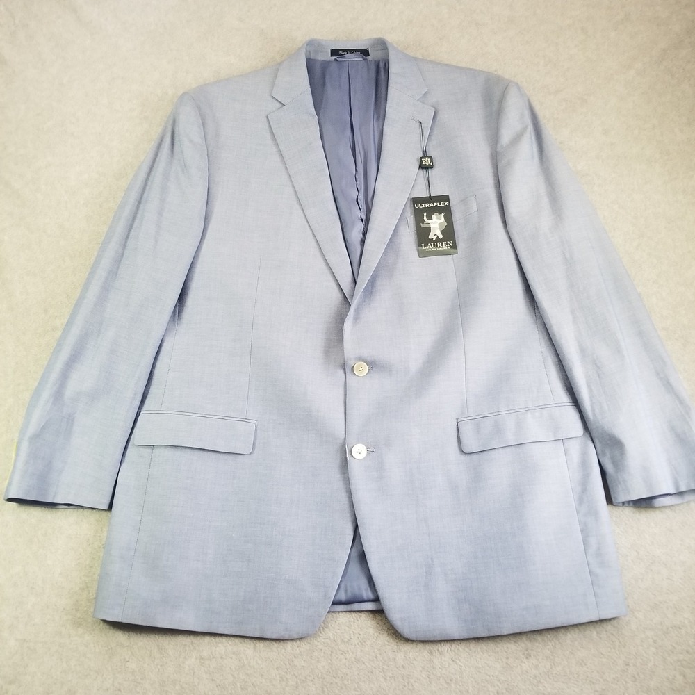 Lauren Ralph Lauren Blazer Mens 48 Extra Long Blue Ultraflex Cotton Stretch NWT